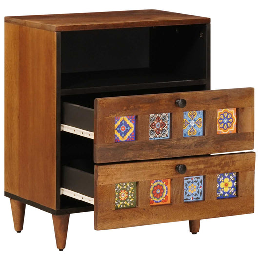 Bedside Cabinet Brown 50 x 33 x 62 cm Solid Mango Wood