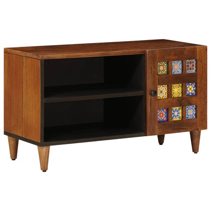 TV Cabinet with Storage Walnut 80 x 33 x 46 cm Solid Mango Wood