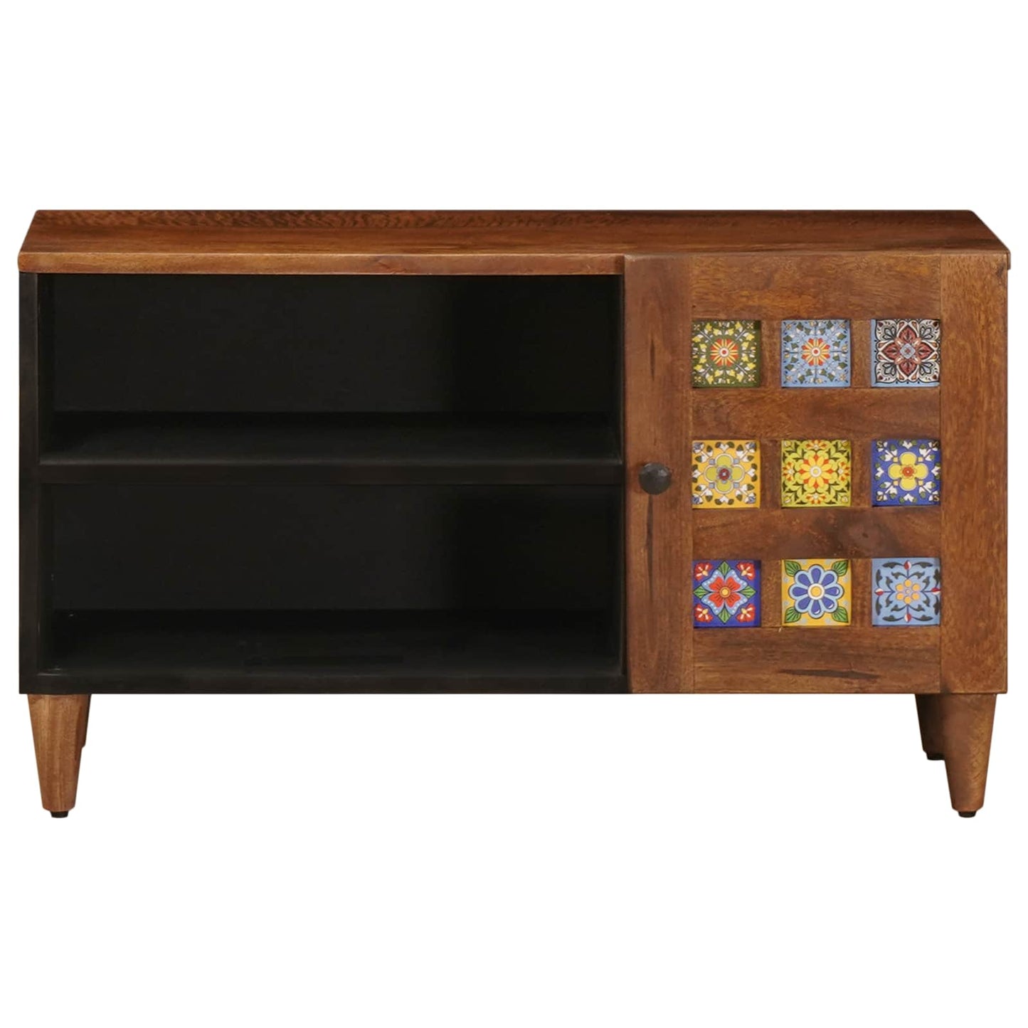 TV Cabinet with Storage Walnut 80 x 33 x 46 cm Solid Mango Wood
