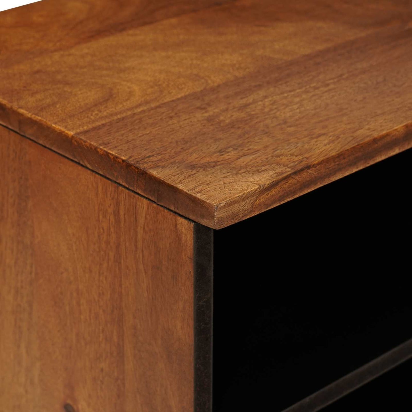 TV Cabinet with Drawer Walnut 100 x 33 x 46 cm Solid Mango Wood