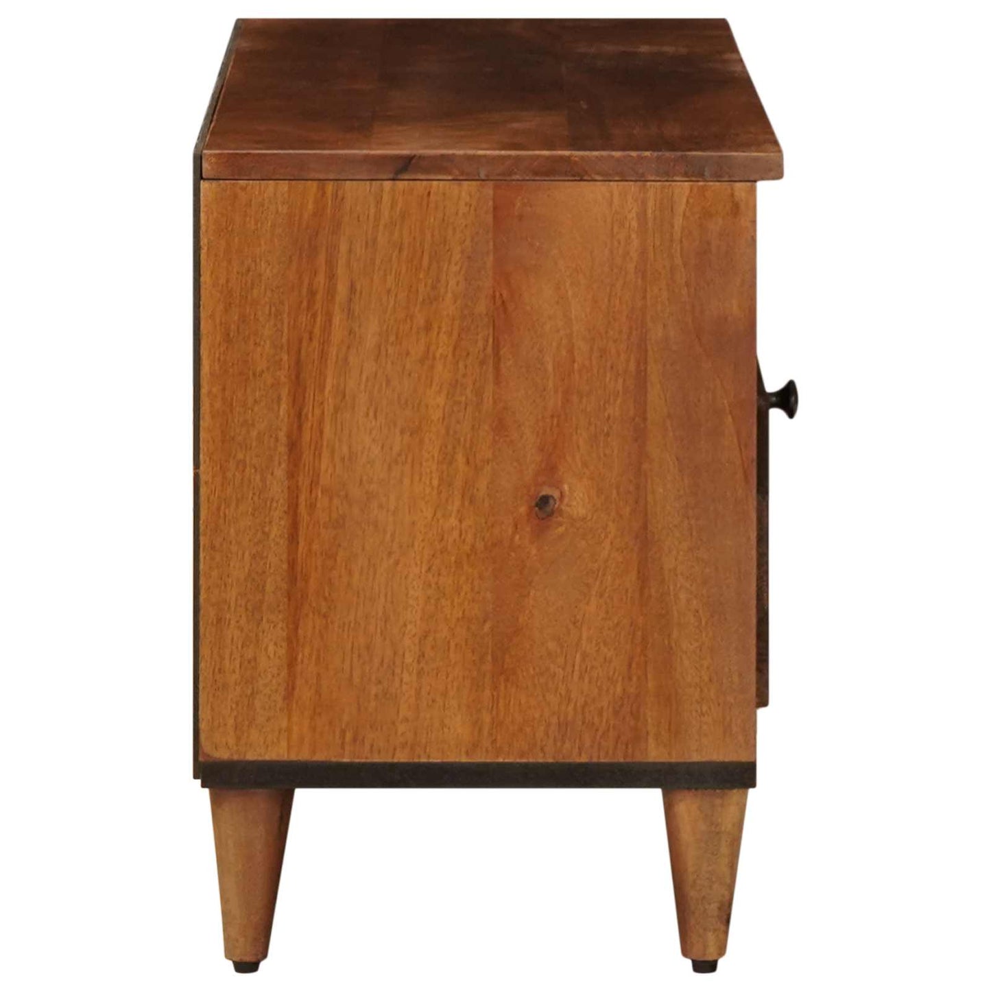 TV Cabinet with Drawer Walnut 100 x 33 x 46 cm Solid Mango Wood