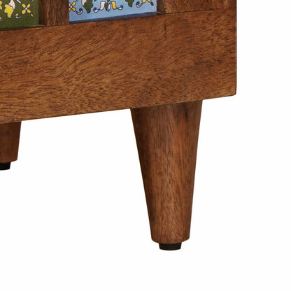 TV Cabinet with Drawer Walnut 100 x 33 x 46 cm Solid Mango Wood