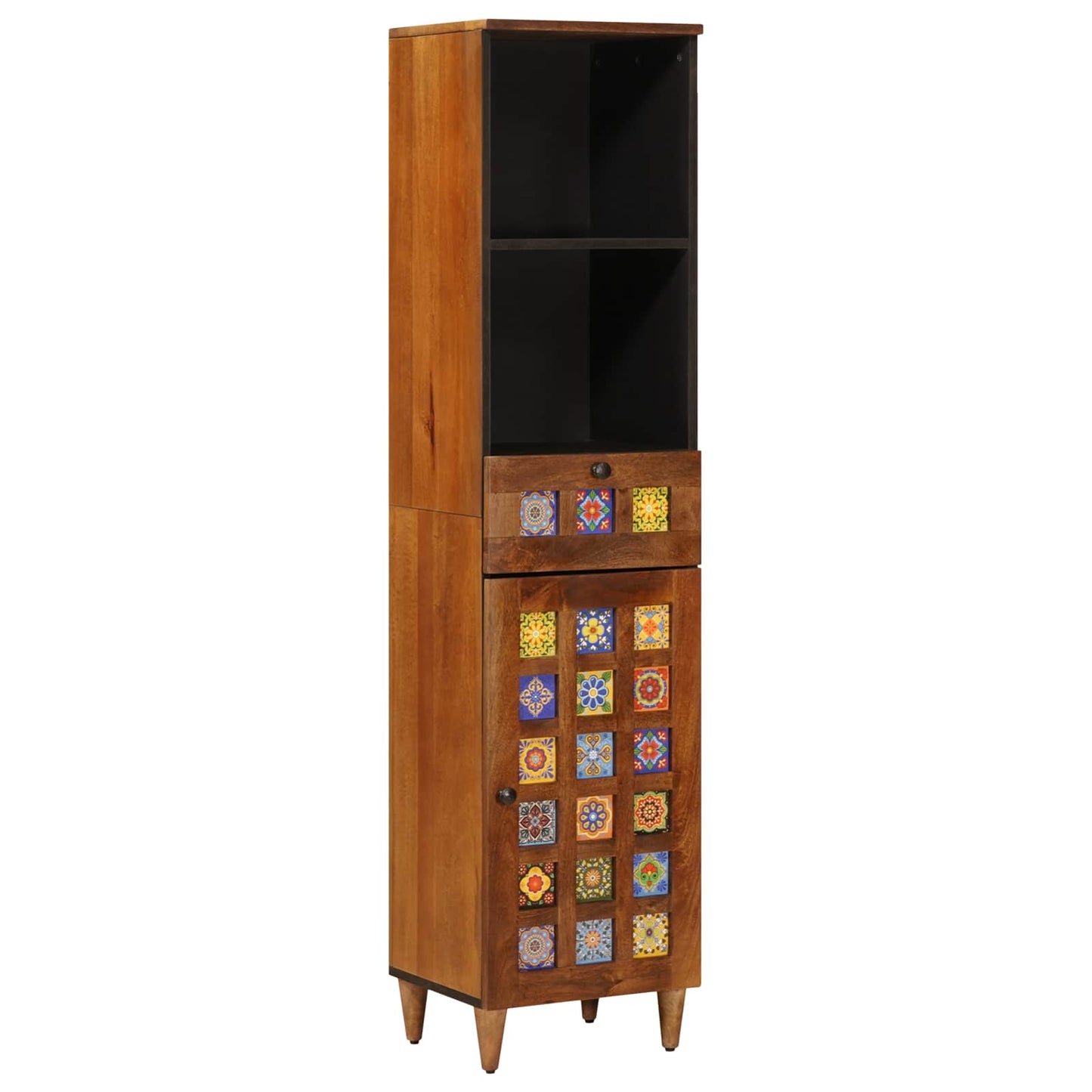 Bathroom Cabinet with Drawer with Shelf Walnut 38 x 33 x 160 cm