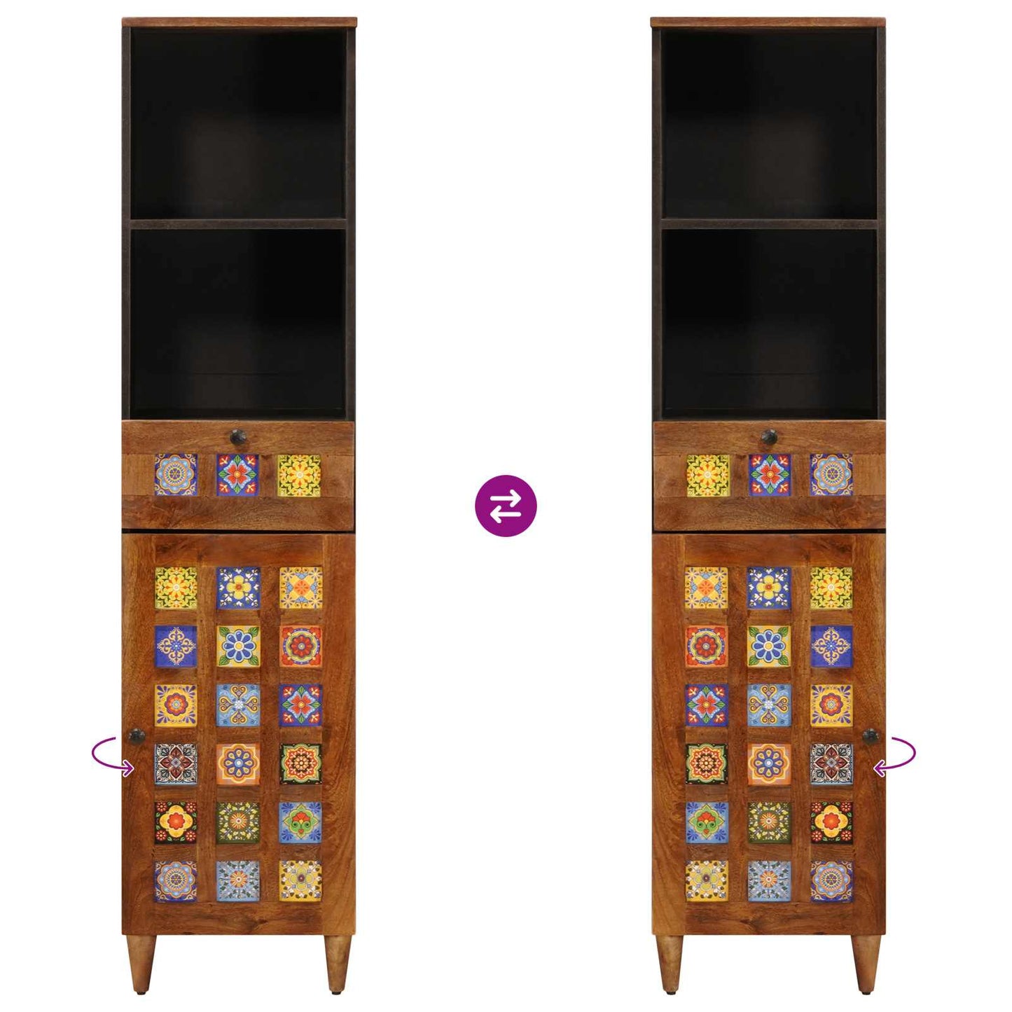 Bathroom Cabinet with Drawer with Shelf Walnut 38 x 33 x 160 cm