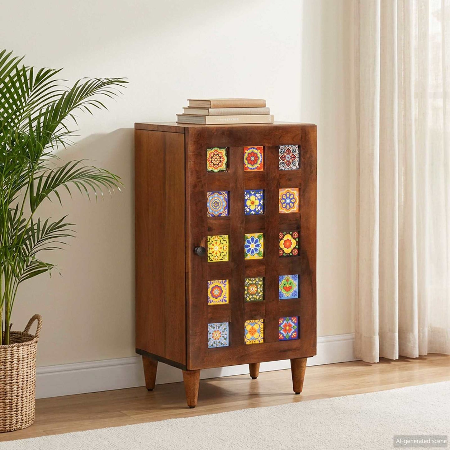 Sideboard with Storage Walnut 40 x 33 x 75 cm Solid Mango Wood