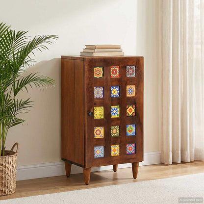 Sideboard with Storage Walnut 40 x 33 x 75 cm Solid Mango Wood