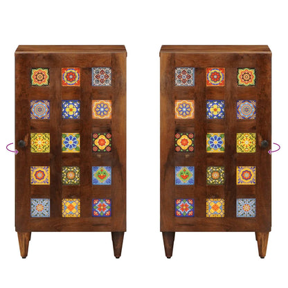 Sideboard with Storage Walnut 40 x 33 x 75 cm Solid Mango Wood