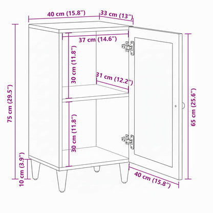 Sideboard with Storage Walnut 40 x 33 x 75 cm Solid Mango Wood
