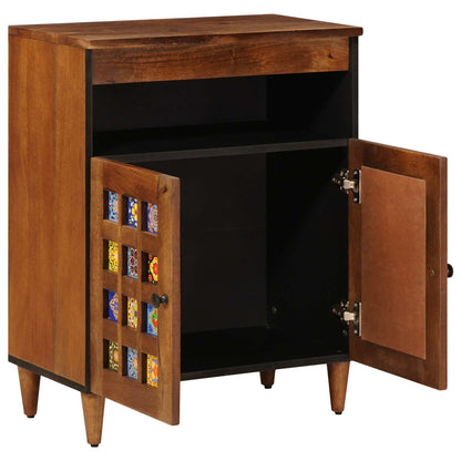 Sideboard with Storage Walnut 60 x 33 x 75 cm Solid Mango Wood