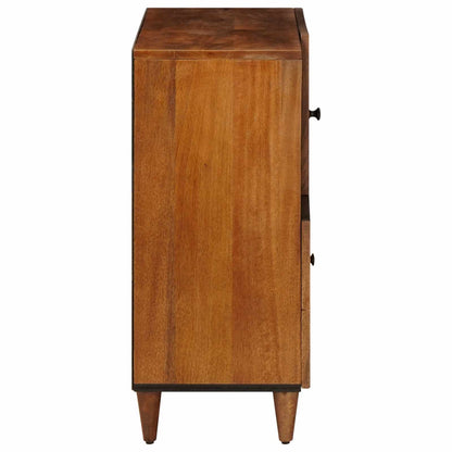 Sideboard with Storage Walnut 80 x 33 x 75 cm Solid Mango Wood