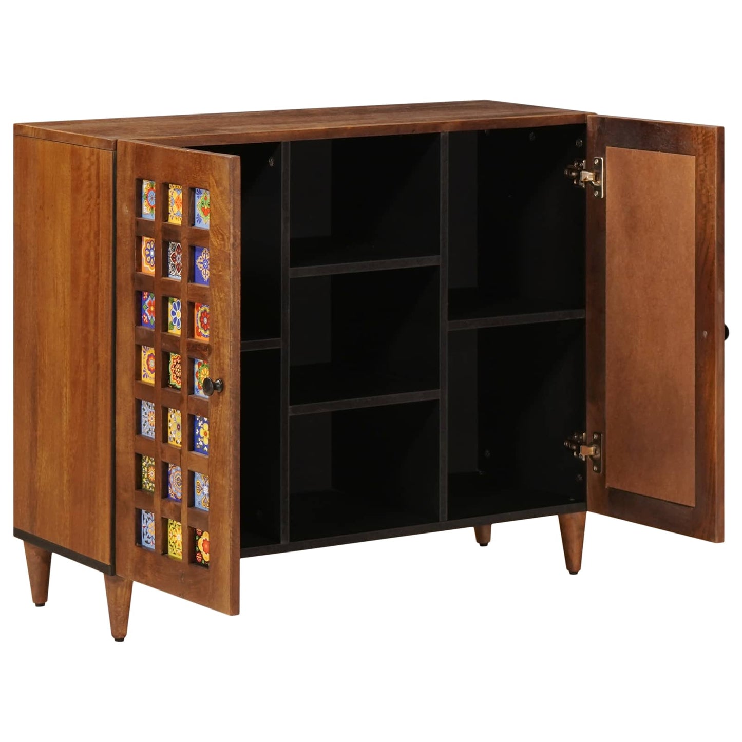 Sideboard with Shelf Walnut 90 x 33.5 x 75 cm Solid Mango Wood