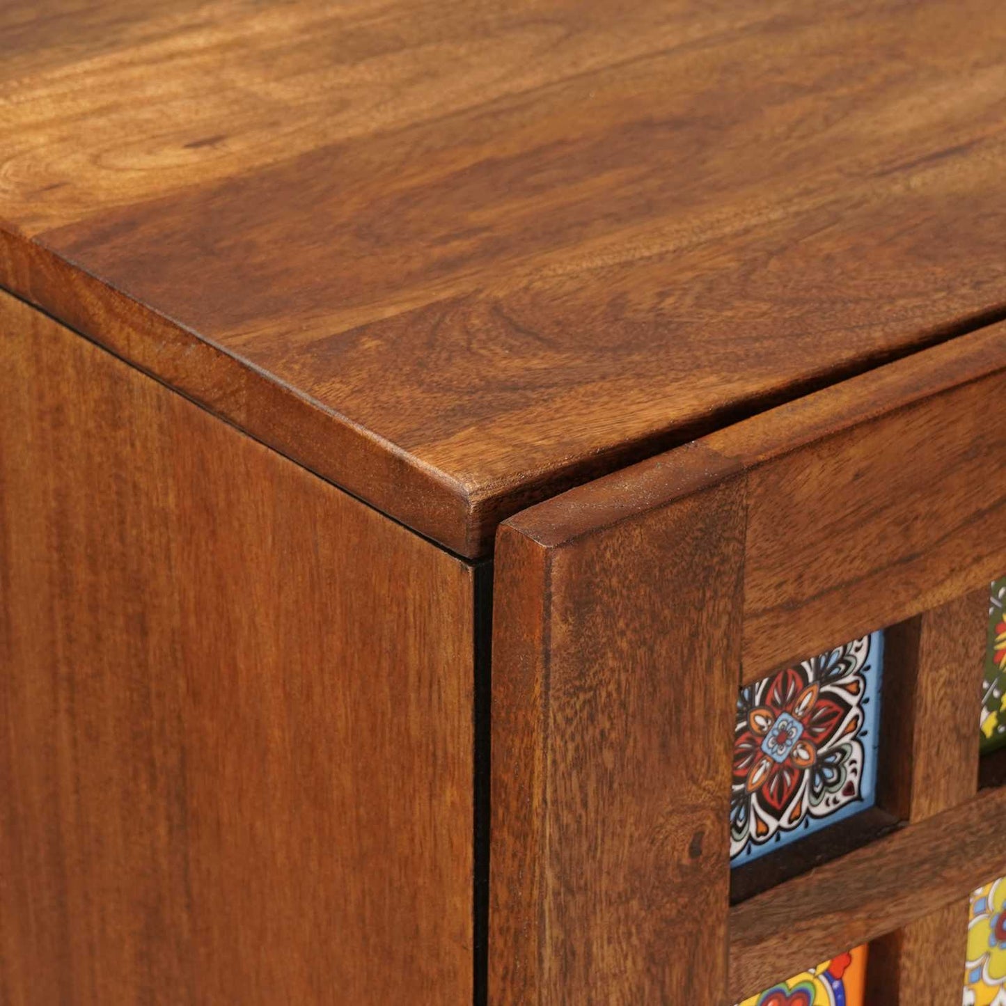 Highboard with Storage Walnut 40 x 33 x 110 cm Solid Mango Wood