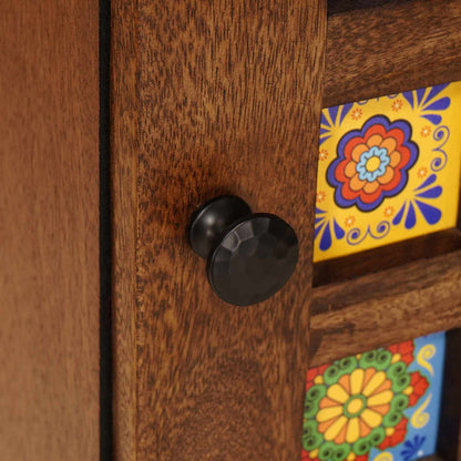 Highboard with Storage Walnut 40 x 33 x 110 cm Solid Mango Wood