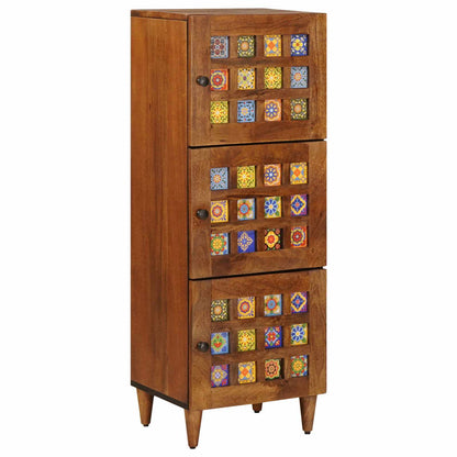 Highboard with Storage Walnut 40 x 33 x 110 cm Solid Mango Wood