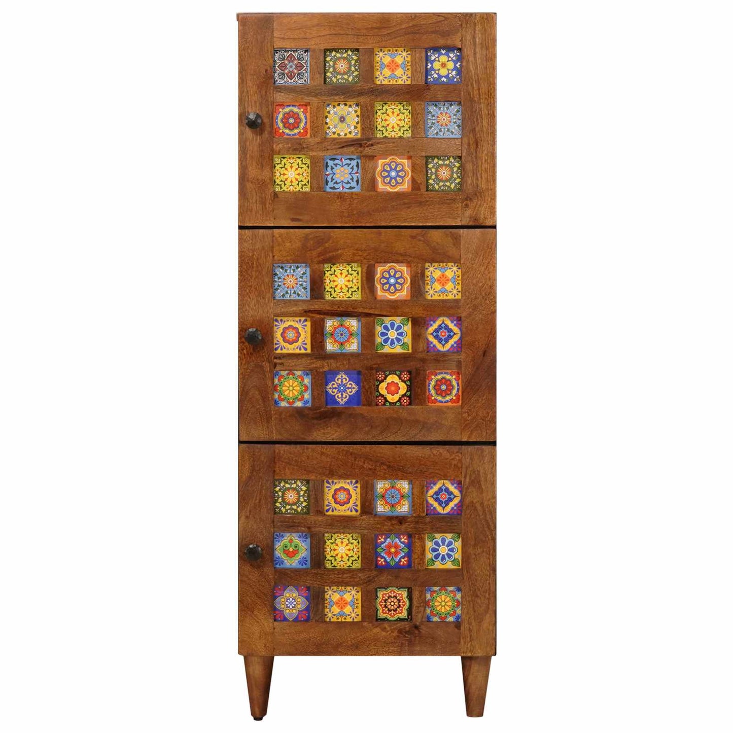 Highboard with Storage Walnut 40 x 33 x 110 cm Solid Mango Wood