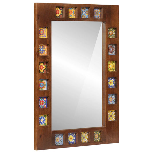 Bathroom Mirror Walnut 50 x 70 x 2.5 cm Solid Mango Wood