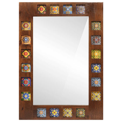 Bathroom Mirror Walnut 50 x 70 x 2.5 cm Solid Mango Wood