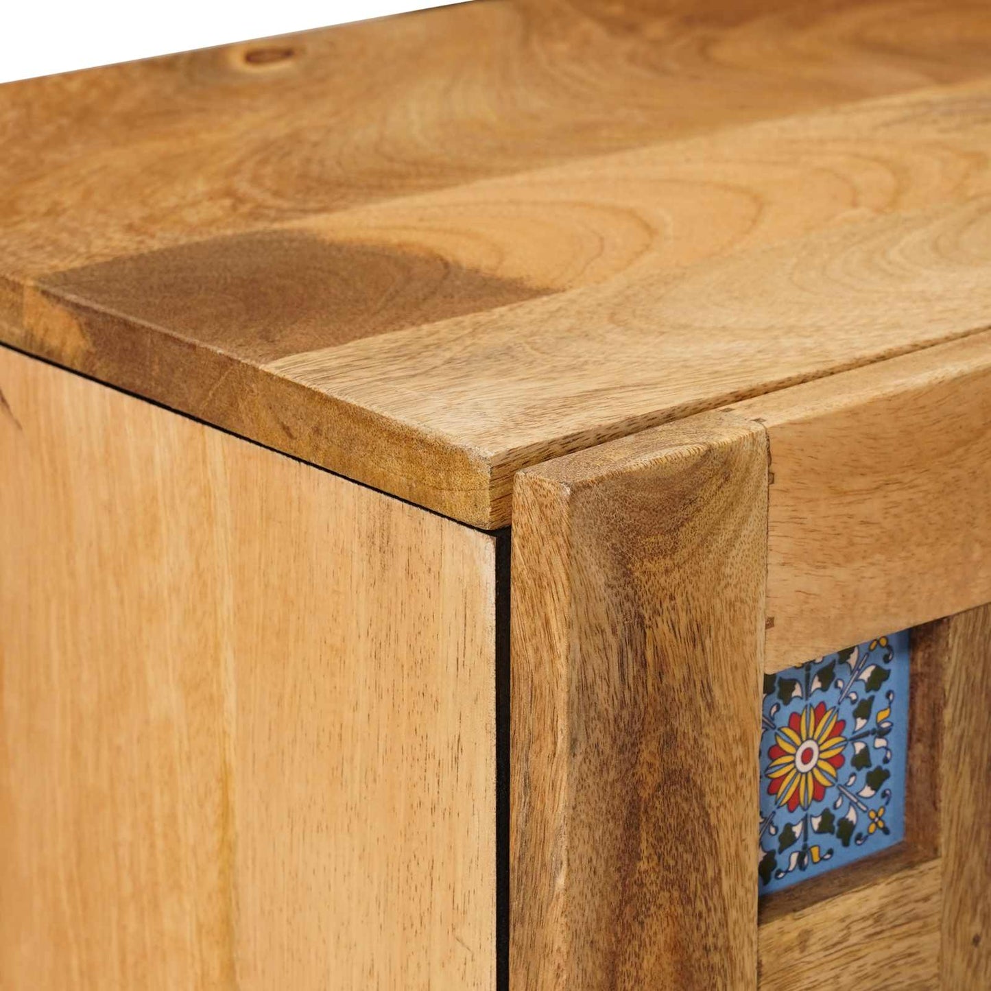 Bedside Cabinet Natural 40 x 33.5 x 46 cm Solid Mango Wood