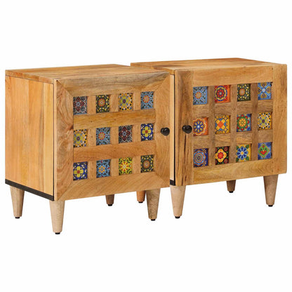 Bedside Cabinet 2 pcs Natural 40 x 33.5 x 46 cm