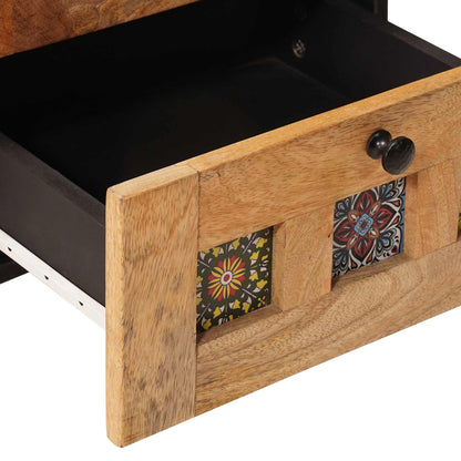 Bedside Cabinet Natural 40 x 33.5 x 46 cm Solid Mango Wood