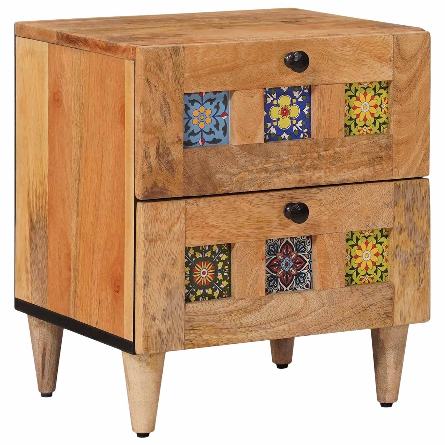 Bedside Cabinet Natural 40 x 33.5 x 46 cm Solid Mango Wood