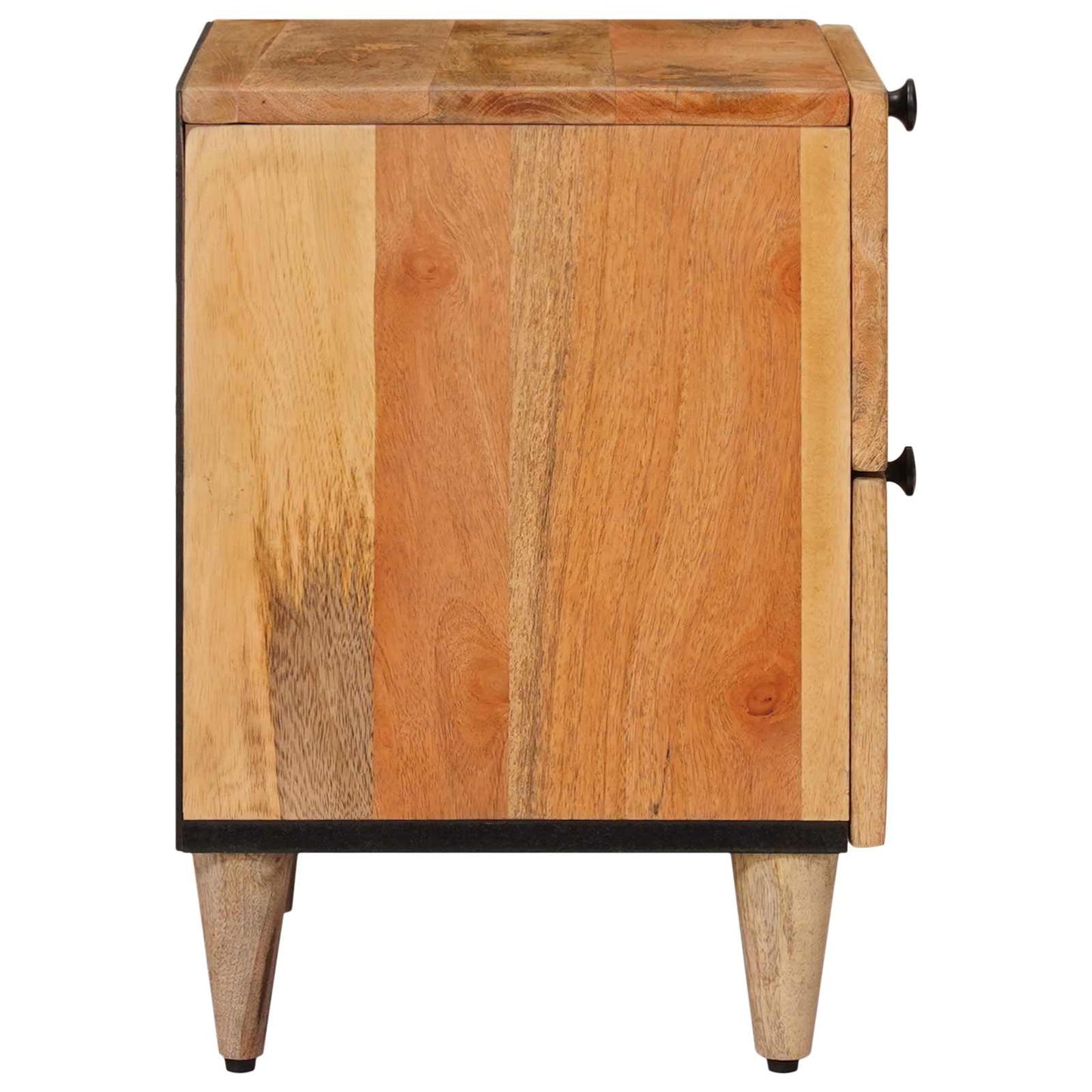 Bedside Cabinet 2 pcs Natural 40 x 33 x 46 cm Solid Mango Wood
