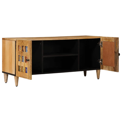 TV Cabinet with Shelf Natural 105 x 33 x 46 cm Solid Mango Wood