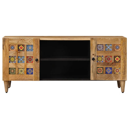 TV Cabinet with Shelf Natural 105 x 33 x 46 cm Solid Mango Wood