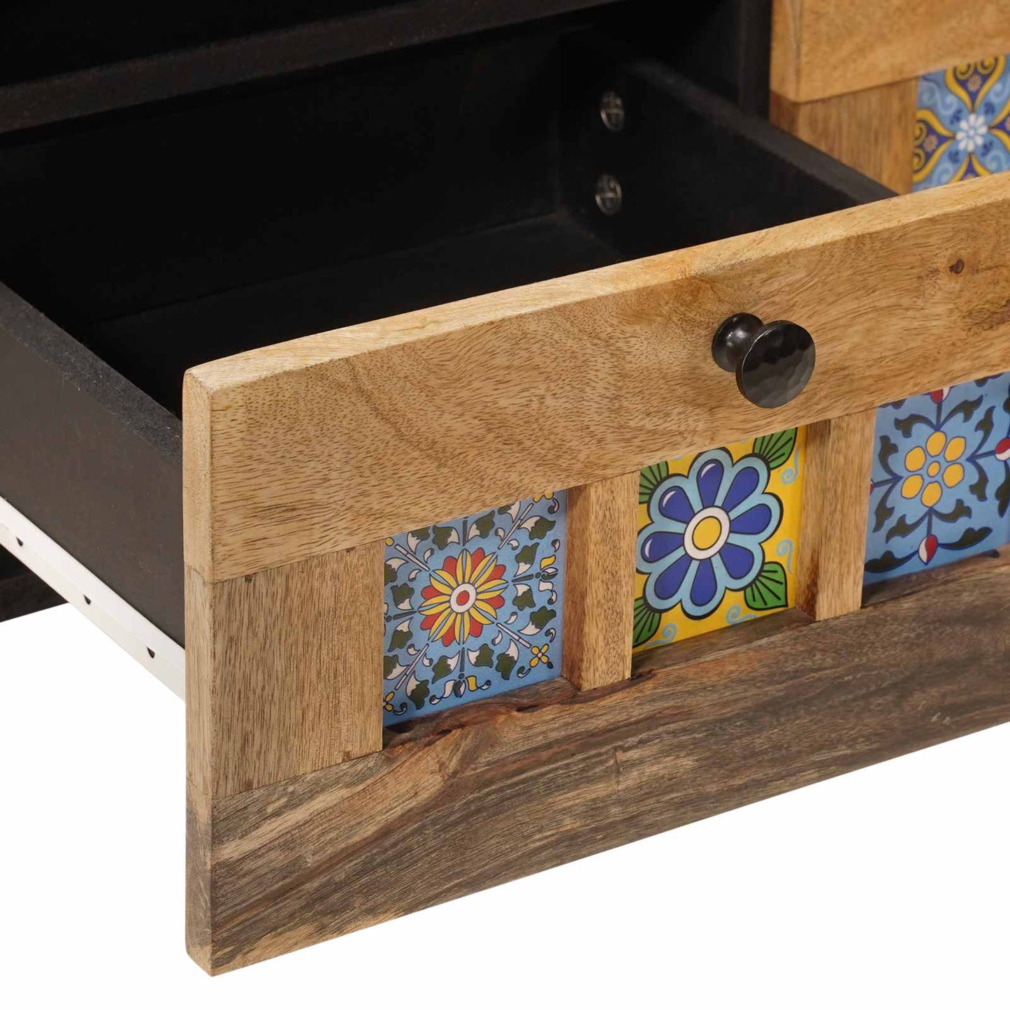 TV Cabinet with Drawer Natural 70 x 33 x 46 cm Solid Mango Wood