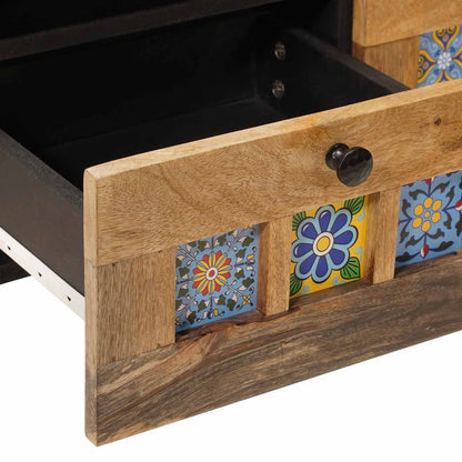 TV Cabinet with Drawer Natural 70 x 33 x 46 cm Solid Mango Wood