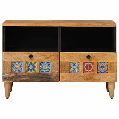 TV Cabinet with Drawer Natural 70 x 33 x 46 cm Solid Mango Wood