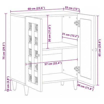 Sideboard Natural 60 x 33 x 75 cm Solid Mango Wood