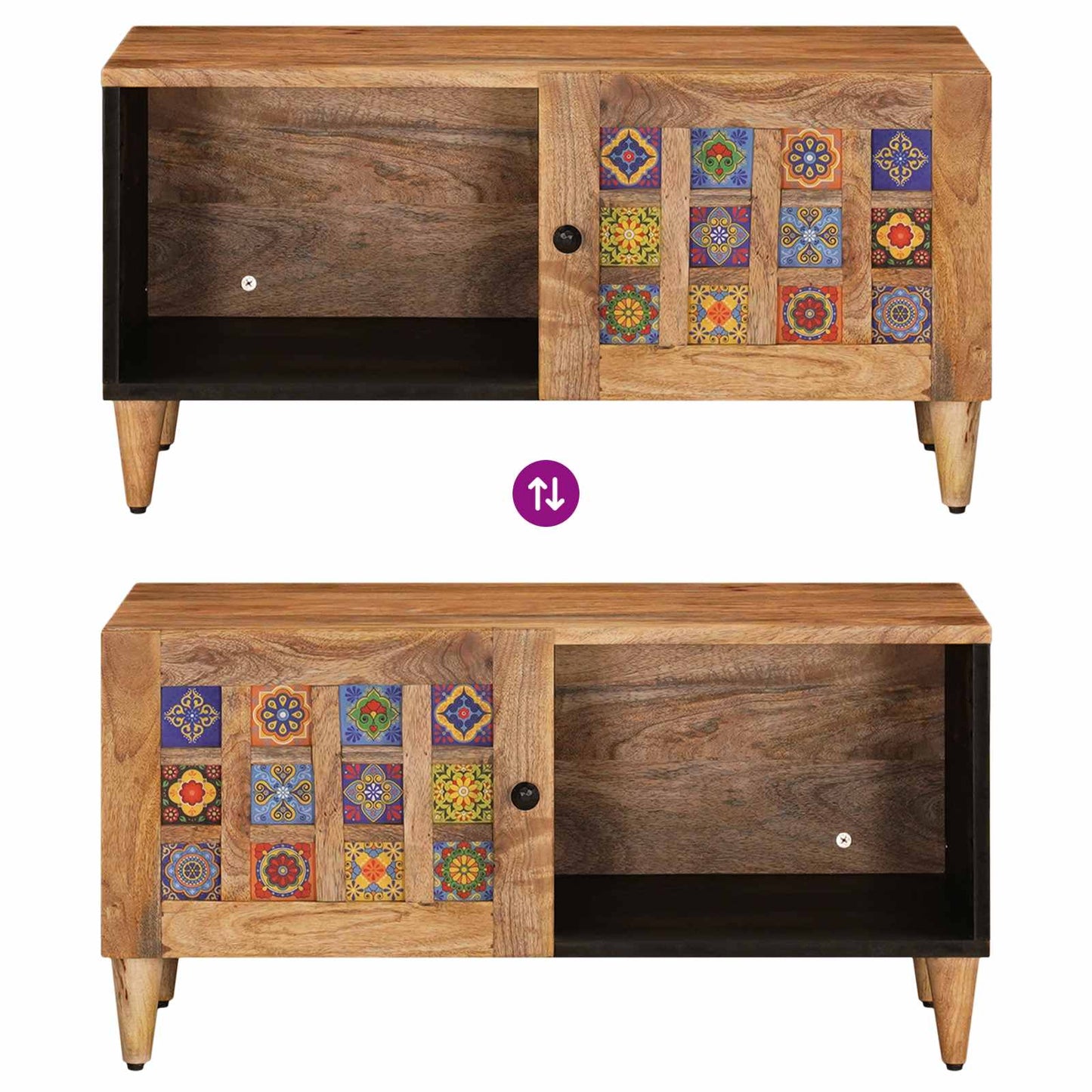 Coffee Table Natural 80 x 50 x 40 cm Solid Mango Wood