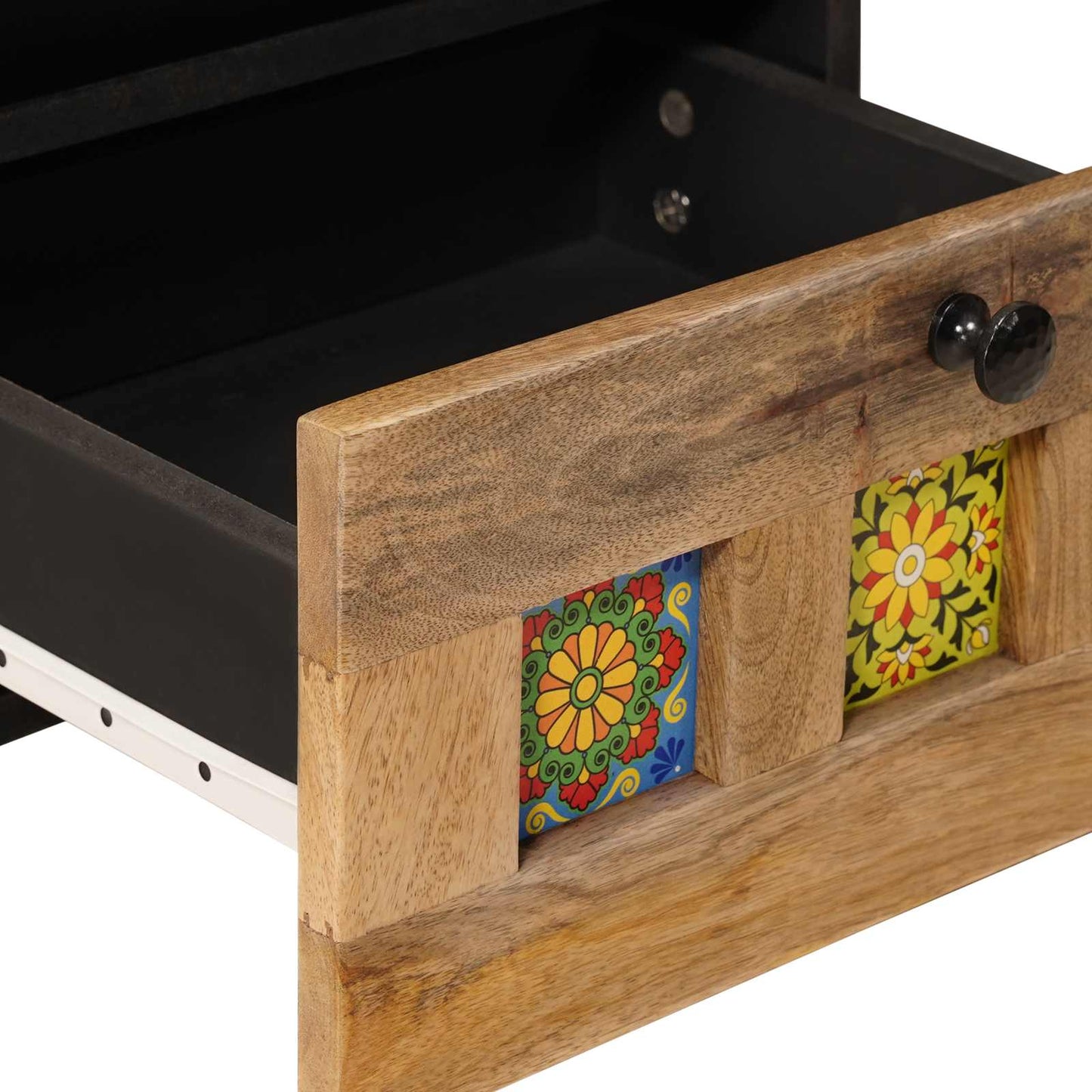 Bedside Cabinet Natural 40 x 33 x 46 cm Solid Mango Wood