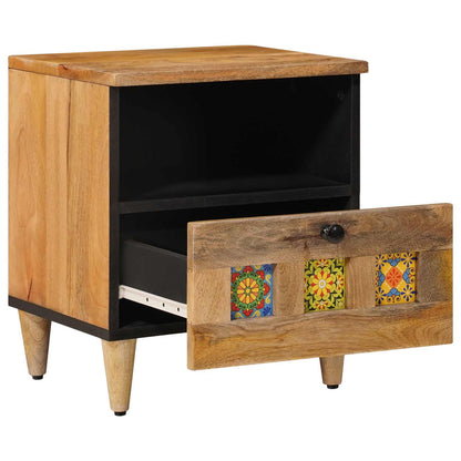 Bedside Cabinet 2 pcs Natural 40 x 33 x 46 cm Solid Mango Wood