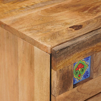 Bedside Cabinet Natural 50 x 33 x 62 cm Solid Mango Wood