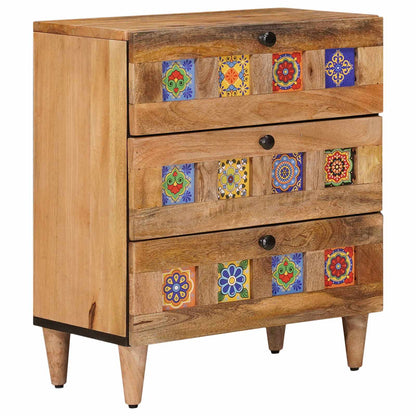 Bedside Cabinet Natural 50 x 33 x 62 cm Solid Mango Wood