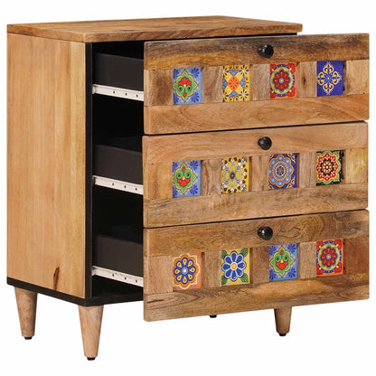 Bedside Cabinet Natural 50 x 33 x 62 cm Solid Mango Wood