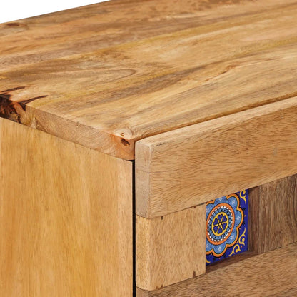 Bedside Cabinet Natural 50 x 33 x 60 cm Solid Mango Wood