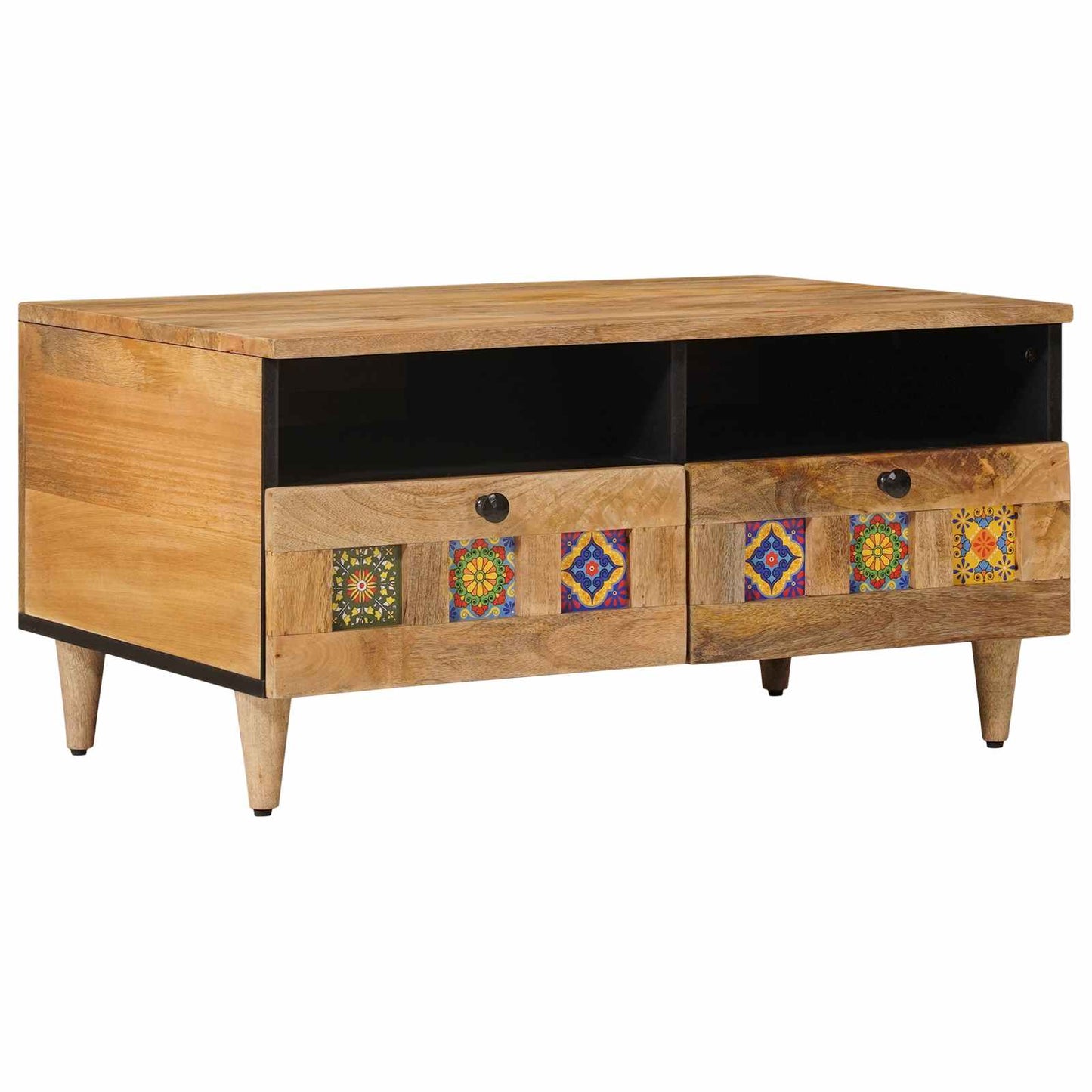 Coffee Table Natural 80 x 54 x 40 cm Solid Mango Wood