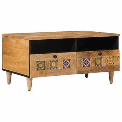 Coffee Table Natural 80 x 54 x 40 cm Solid Mango Wood