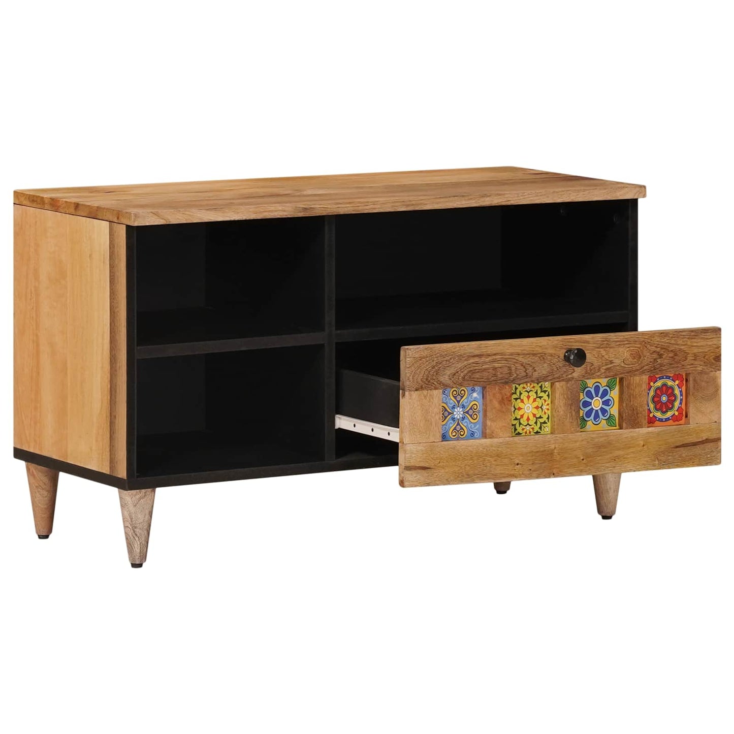 TV Cabinet Natural 80 x 33.5 x 46 cm Solid Mango Wood