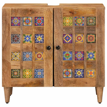 Bathroom Sink Cabinet Natural 62 x 33 x 58 cm Solid Mango Wood