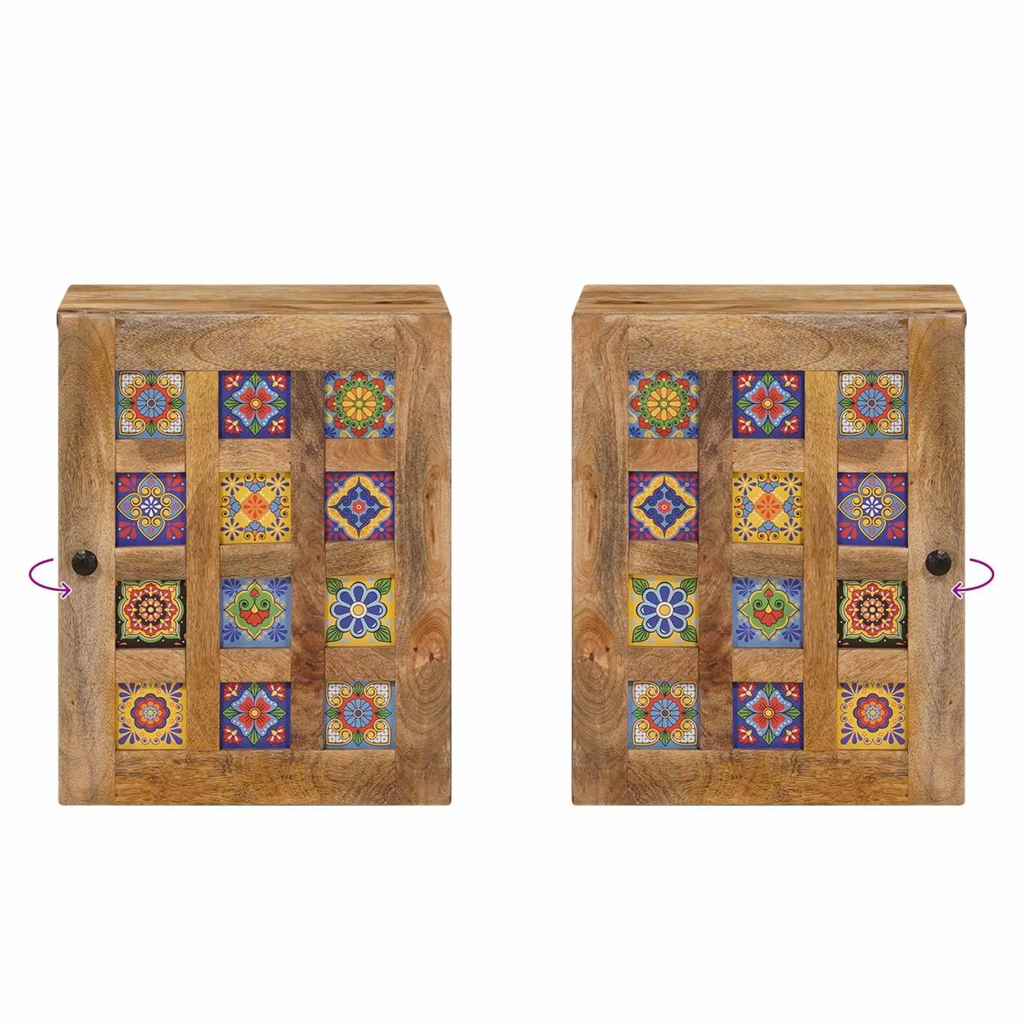 Bathroom Hanging Cabinet with Storage Natural 38 x 33 x 48 cm