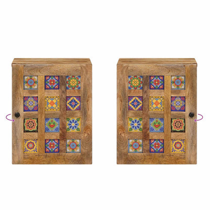 Bathroom Hanging Cabinet with Storage Natural 38 x 33 x 48 cm