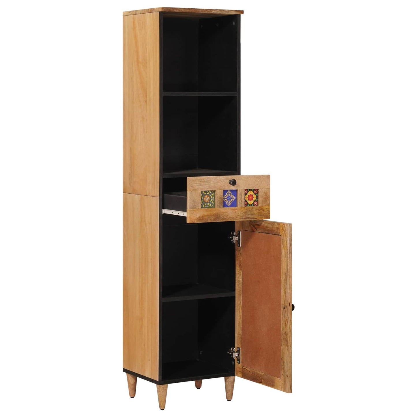 Bathroom Cabinet Natural 38 x 33 x 160 cm Solid Mango Wood