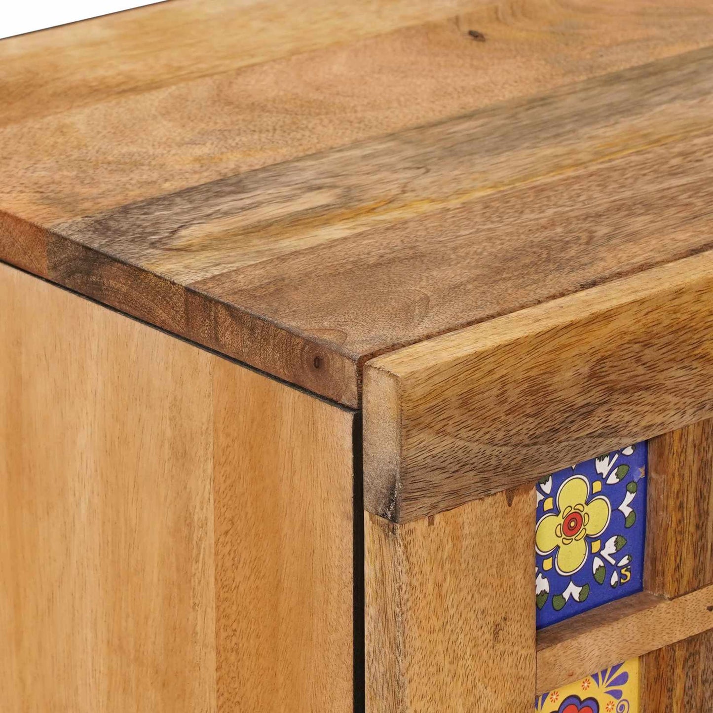 Sideboard with Drawer Natural 40 x 33 x 75 cm Solid Mango Wood
