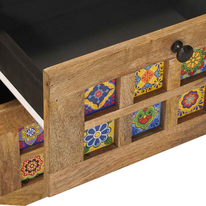 Sideboard with Drawer Natural 40 x 33 x 75 cm Solid Mango Wood