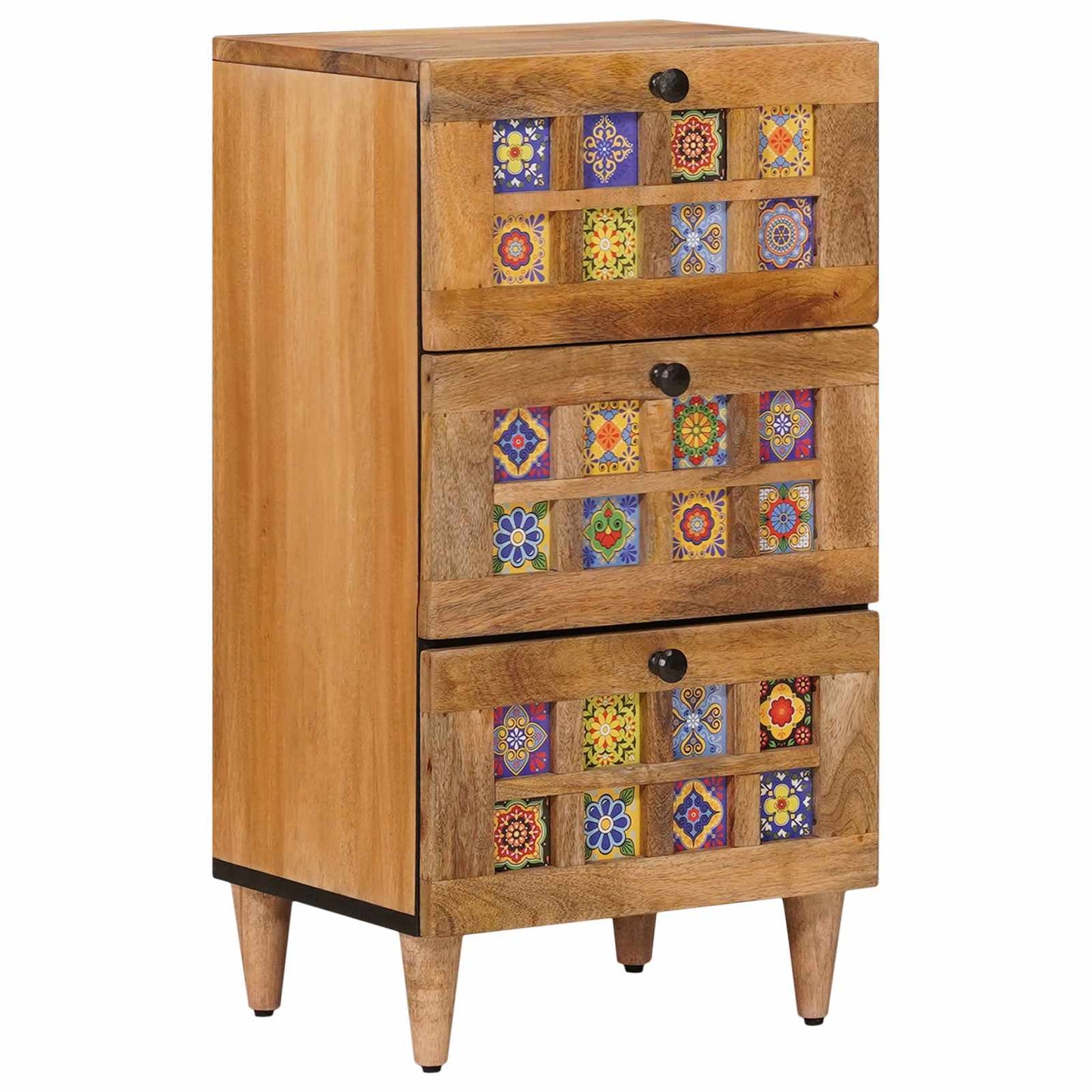 Sideboard with Drawer Natural 40 x 33 x 75 cm Solid Mango Wood