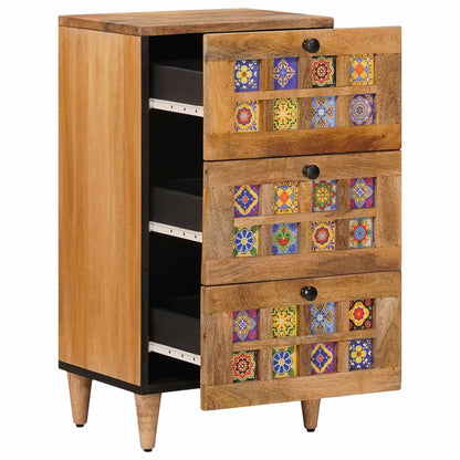 Sideboard with Drawer Natural 40 x 33 x 75 cm Solid Mango Wood